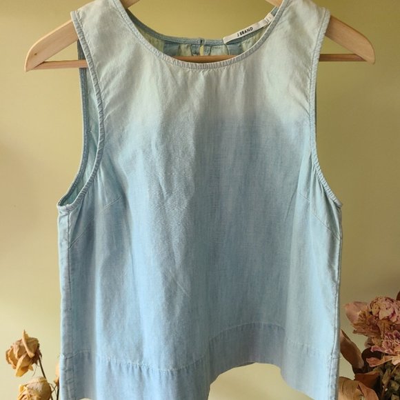 J Brand Cotton Chambray Denim Sleeveless Top - Picture 2 of 6